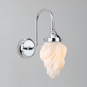 Torch Glass Flame Wall Light Sconce, Chrome